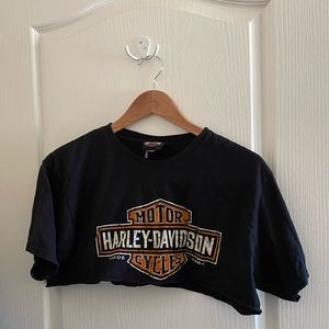 Vintage cropped Harley top